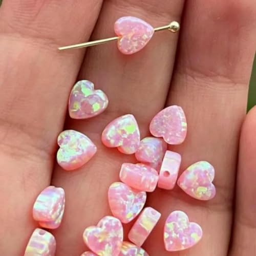 10 Teile/los 6MM Rosa Farbe Tiny Herz Synthetische Opal Für DIY Jewelry-OP08LH 1MM von BSGUZ