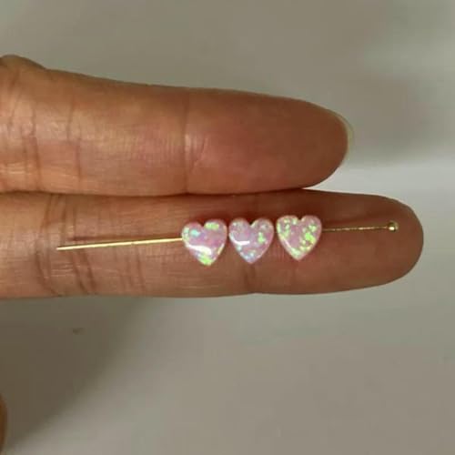 10 Teile/los 6MM Rosa Farbe Tiny Herz Synthetische Opal Für DIY Schmuck-OP08 SH1mm von BSGUZ
