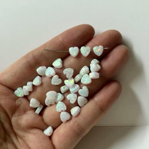 10 Teile/los 6MM Rosa Farbe Tiny Herz Synthetische Opal Für DIY Schmuck-OP17 SH 1mm von BSGUZ