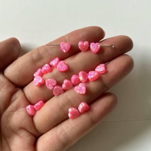 10 Teile/los 6MM Rosa Farbe Tiny Herz Synthetische Opal Für DIY Schmuck-OP42SH 1mm von BSGUZ