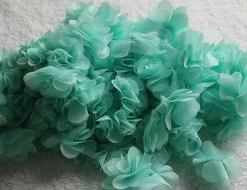 10 Yard/Lot Mehrfarbig 3D 6 Blätter Chiffon Blume Spitzenbesatz Stoff Dekoration DIY Kleidung Hochzeitskleid Patch Zubehör-grün 10 Yard/Lot Mehrfarbig 3D 6 Blätter Chiffon Blume Spitzenbesatz Stoff Dekoration DIY Kleidung Hochzeitskleid Patch Zubehör-grün von BSGUZ