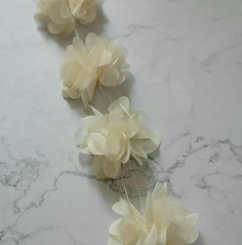 10 Yard/Lot Mehrfarbig 3D 6 Blätter Chiffon Blumen Spitzenbesatz Stoff Dekoration DIY Kleidung Hochzeitskleid Patch Zubehör-Beige 10 Yard/Lot Mehrfarbig 3D 6 Blätter Chiffon Blumen Spitzenbesatz Stoff Dekoration DIY Kleidung Hochzeitskleid Patch Zubehör-Beige von BSGUZ