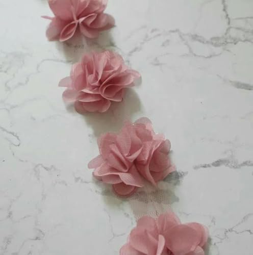 10 Yard/Lot Mehrfarbig 3D 6 Blätter Chiffon Blumen Spitzenbesatz Stoff Dekoration DIY Kleidung Hochzeitskleid Patch Zubehör-Han Pink 10 Yard/Lot Mehrfarbig 3D 6 Blätter Chiffon Blumen Spitzenbesatz Stoff Dekoration DIY Kleidung Hochzeitskleid Patch Zubehör-Han Pink von BSGUZ