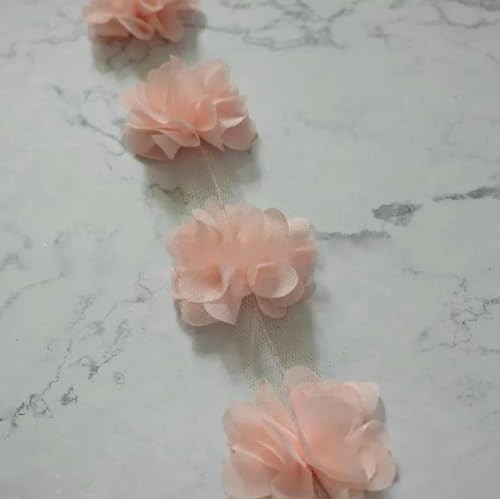 10 Yard/Lot Mehrfarbig 3D 6 Blätter Chiffon Blumen Spitzenbesatz Stoff Dekoration DIY Kleidung Hochzeitskleid Patch Zubehör-Helles Garnelenrot 10 Yard/Lot Mehrfarbig 3D 6 Blätter Chiffon Blumen Spitzenbesatz Stoff Dekoration DIY Kleidung Hochzeitskleid Patch Zubehör-Helles Garnelenrot von BSGUZ