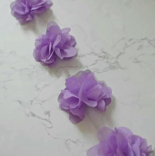 10 Yard/Lot Mehrfarbig 3D 6 Blätter Chiffon Blumen Spitzenbesatz Stoff Dekoration DIY Kleidung Hochzeitskleid Patch Zubehör-Lila 10 Yard/Lot Mehrfarbig 3D 6 Blätter Chiffon Blumen Spitzenbesatz Stoff Dekoration DIY Kleidung Hochzeitskleid Patch Zubehör-Lila von BSGUZ