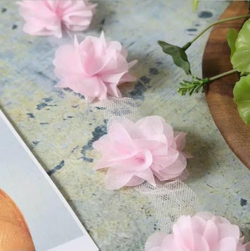 10 Yard/Lot Mehrfarbig 3D 6 Blätter Chiffon Blumen Spitzenbesatz Stoff Dekoration DIY Kleidung Hochzeitskleid Patch Zubehör-Pfirsichrosa 10 Yard/Lot Mehrfarbig 3D 6 Blätter Chiffon Blumen Spitzenbesatz Stoff Dekoration DIY Kleidung Hochzeitskleid Patch Zubehör-Pfirsichrosa von BSGUZ