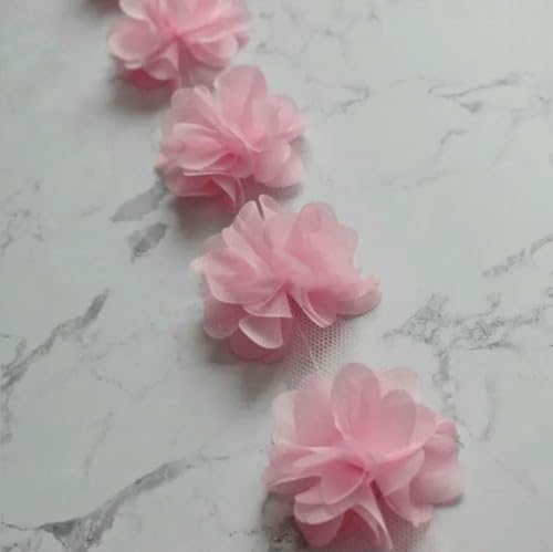 10 Yard/Lot Mehrfarbig 3D 6 Blätter Chiffon Blumen Spitzenbesatz Stoff Dekoration DIY Kleidung Hochzeitskleid Patch Zubehör-Rosa 10 Yard/Lot Mehrfarbig 3D 6 Blätter Chiffon Blumen Spitzenbesatz Stoff Dekoration DIY Kleidung Hochzeitskleid Patch Zubehör-Rosa von BSGUZ
