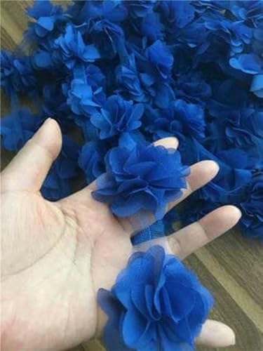 10 Yard/Lot Mehrfarbig 3D 6 Blätter Chiffon Blumen Spitzenbesatz Stoff Dekoration DIY Kleidung Hochzeitskleid Patch Zubehör-Saphirblau 10 Yard/Lot Mehrfarbig 3D 6 Blätter Chiffon Blumen Spitzenbesatz Stoff Dekoration DIY Kleidung Hochzeitskleid Patch Zubehör-Saphirblau von BSGUZ