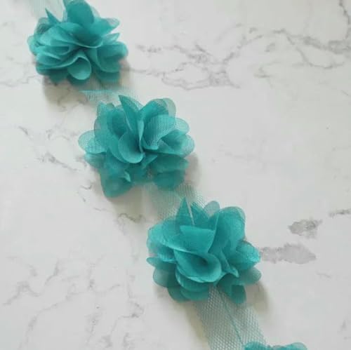 10 Yard/Lot Mehrfarbig 3D 6 Blätter Chiffon Blumen Spitzenbesatz Stoff Dekoration DIY Kleidung Hochzeitskleid Patch Zubehör-Seegrün 10 Yard/Lot Mehrfarbig 3D 6 Blätter Chiffon Blumen Spitzenbesatz Stoff Dekoration DIY Kleidung Hochzeitskleid Patch Zubehör-Seegrün von BSGUZ