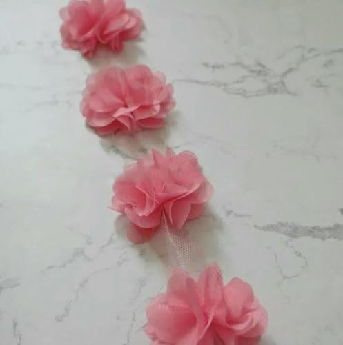 10 Yard/Lot Mehrfarbig 3D 6 Blätter Chiffon Blumen Spitzenbesatz Stoff Dekoration DIY Kleidung Hochzeitskleid Patch Zubehör-Wassermelonenrot 10 Yard/Lot Mehrfarbig 3D 6 Blätter Chiffon Blumen Spitzenbesatz Stoff Dekoration DIY Kleidung Hochzeitskleid Patch Zubehör-Wassermelonenrot von BSGUZ
