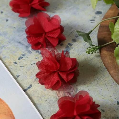 10 Yard/Lot Mehrfarbig 3D 6 Blätter Chiffon Blumen Spitzenbesatz Stoff Dekoration DIY Kleidung Hochzeitskleid Patch Zubehör-Weinrot 10 Yard/Lot Mehrfarbig 3D 6 Blätter Chiffon Blumen Spitzenbesatz Stoff Dekoration DIY Kleidung Hochzeitskleid Patch Zubehör-Weinrot von BSGUZ