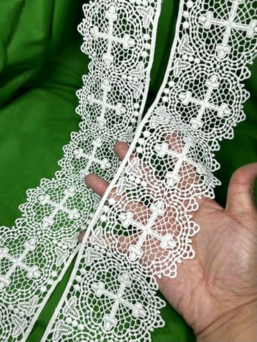 10 Yard Spitzenstoff, Handarbeiten, DIY, 10 cm, bestickte Kleidung, Tischläufer, Rock, Vorhang, Kleid, Nähbesatz, Zubehör – 10 Yard von BSGUZ