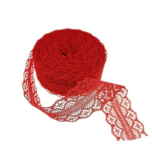 10 Yards/Rolle 27 mm gestrickter Spitzenstoff, nicht elastisch, Polyester-Spitzenband, handgefertigt, Patchwork, DIY-Nähzubehör für Bastelarbeiten, rot, breit 27 mm, 5 Yards 10 Yards/Rolle 27 mm gestrickter Spitzenstoff, nicht elastisch, Polyester-Spitzenband, handgefertigt, Patchwork, DIY-Nähzubehör für Bastelarbeiten, rot, breit 27 mm, 5 Yards von BSGUZ