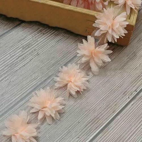 10 Yards 3D-Chiffon-Blumen DIY Spitzenbesatz Rot Rosa Orange Gelb Blau Band 44,0 mm Stoffdekoration Kleidungszubehör-Garnelenrot 10 Yards 3D-Chiffon-Blumen DIY Spitzenbesatz Rot Rosa Orange Gelb Blau Band 44,0 mm Stoffdekoration Kleidungszubehör-Garnelenrot von BSGUZ