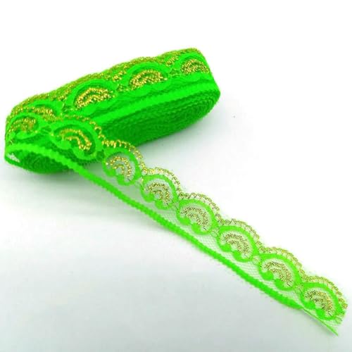 10 Yards Glitzer-Spitzenband, bestickter Netzbesatz für Hochzeitskleider, alles für Handarbeit, Dekoration, Nähzubehör, Breite 2,6 cm, Grüngold-Spitze, 10 Yards 10 Yards Glitzer-Spitzenband, bestickter Netzbesatz für Hochzeitskleider, alles für Handarbeit, Dekoration, Nähzubehör, Breite 2,6 cm, Grüngold-Spitze, 10 Yards von BSGUZ