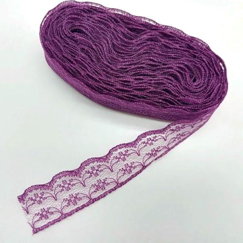 10 Yards Spitzenband, Brautkleidstoffe für Verzierungen zum Nähen, Bastelzubehör, Handarbeitsmaterialien, Breite 2,3 cm, lila-rote Spitze, 10 Yards 10 Yards Spitzenband, Brautkleidstoffe für Verzierungen zum Nähen, Bastelzubehör, Handarbeitsmaterialien, Breite 2,3 cm, lila-rote Spitze, 10 Yards von BSGUZ
