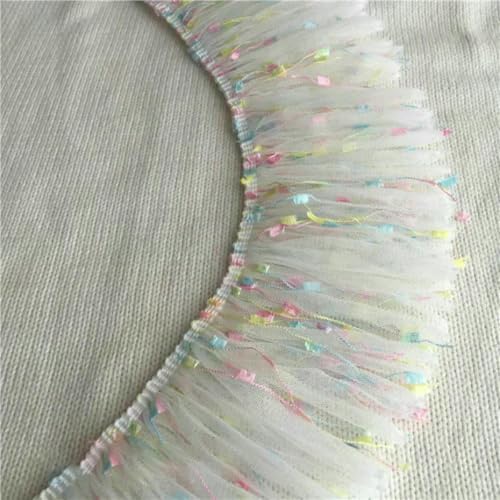 10 cm breites, luxuriöses, plissiertes Chiffon-Spitzenband, besticktes Band, DIY-Nähen, Guipure-Kleid, Vorhang, Quaste, Fransensaum, Dekor, Weiß 10 cm breites, luxuriöses, plissiertes Chiffon-Spitzenband, besticktes Band, DIY-Nähen, Guipure-Kleid, Vorhang, Quaste, Fransensaum, Dekor, Weiß von BSGUZ