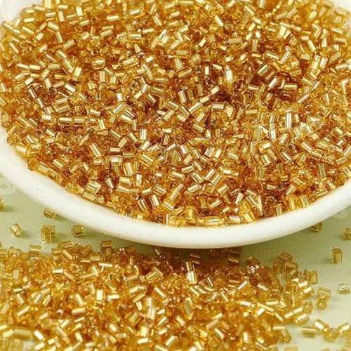 10 g/Los 2 mm tschechische Glasperlen zum Basteln, 11/0, DIY-Glasperlenröhre zum Sticken, Aufnäher, Kleidungsstücke, Zubehör, 003 Gold von BSGUZ