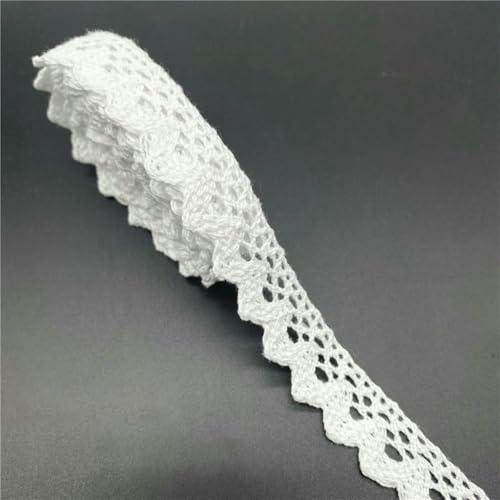 10 mm – 50 mm, 2 Yards, weißes Spitzenband aus 100% Baumwolle zum Nähen von Bekleidung, Stoffbesatz, gehäkeltes Spitzenband aus Baumwolle, handgefertigte Accessoires-0 von BSGUZ
