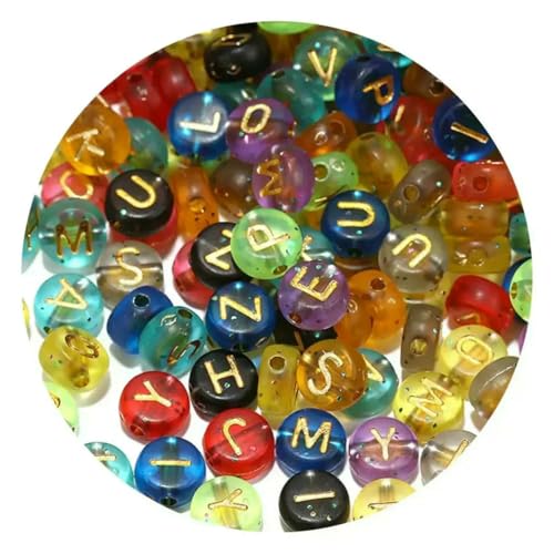 100/200/300/500 Stück Acryl-Buchstabenperlen, gemischt, rund, flach, lose Abstandsperlen für die Schmuckherstellung, handgefertigt, DIY-Armband, Halskette, 4 x 7 mm, gemischt_p-100 Stück 100/200/300/500 Stück Acryl-Buchstabenperlen, gemischt, rund, flach, lose Abstandsperlen für die Schmuckherstellung, handgefertigt, DIY-Armband, Halskette, 4 x 7 mm, gemischt_p-100 Stück von BSGUZ
