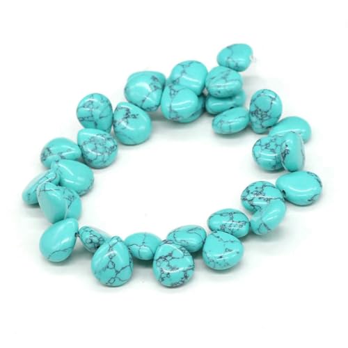100% Natursteinperle, Tropfenform, indische Achate, Quarzperlen für die Herstellung von edlem Schmuckzubehör, Damenarmbändern und Halsketten, Blau-Türkis, 10 x 12 x 5 mm 100% Natursteinperle, Tropfenform, indische Achate, Quarzperlen für die Herstellung von edlem Schmuckzubehör, Damenarmbändern und Halsketten, Blau-Türkis, 10 x 12 x 5 mm von BSGUZ