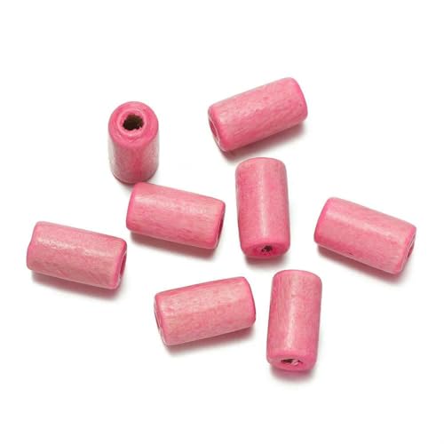 100 Stück/Los 6 x 12 mm Holzperlen in Rohrform, bunte Abstandsperlen für DIY-Armbänder, Halsketten, Ohrringe, Schmuckherstellung, Zubehör, Pink 100 Stück/Los 6 x 12 mm Holzperlen in Rohrform, bunte Abstandsperlen für DIY-Armbänder, Halsketten, Ohrringe, Schmuckherstellung, Zubehör, Pink von BSGUZ