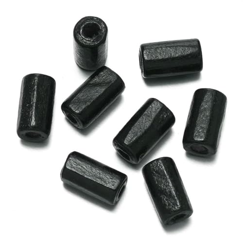 100 Stück/Los 6 x 12 mm Holzperlen in Rohrform, bunte Abstandsperlen für DIY-Armbänder, Halsketten, Ohrringe, Schmuckherstellung, Zubehör, Schwarz 100 Stück/Los 6 x 12 mm Holzperlen in Rohrform, bunte Abstandsperlen für DIY-Armbänder, Halsketten, Ohrringe, Schmuckherstellung, Zubehör, Schwarz von BSGUZ
