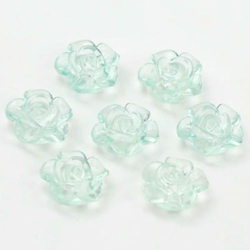 100 Stück 12 mm transparente Rosen-Acrylperlen, Blumen-Charms, Abstandsperlen für die Schmuckherstellung, DIY-Armband, Halskettenzubehör, 3–100 Stück von BSGUZ