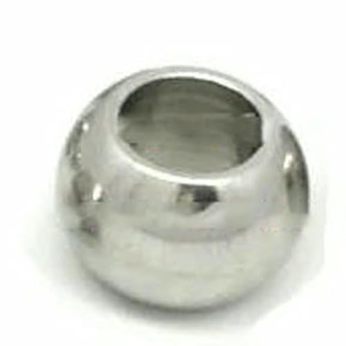 100 Stück 304 Edelstahl lose Abstandsperlen große Löcher Kugelperlen für Armbänder Halsketten Schmuckherstellung DIY-Komponenten-4x2mm Loch 100 Stück 304 Edelstahl lose Abstandsperlen große Löcher Kugelperlen für Armbänder Halsketten Schmuckherstellung DIY-Komponenten-4x2mm Loch von BSGUZ