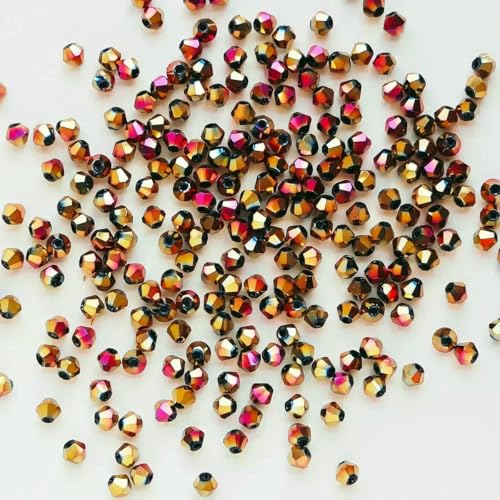 100 Stück 4,0 mm glänzende facettierte österreichische Kristallperlen, Doppelkegelperlen, lose Abstandsperlen für die Schmuckherstellung, DIY-Armband, Halskette, Anhänger, 7 100 Stück 4,0 mm glänzende facettierte österreichische Kristallperlen, Doppelkegelperlen, lose Abstandsperlen für die Schmuckherstellung, DIY-Armband, Halskette, Anhänger, 7 von BSGUZ