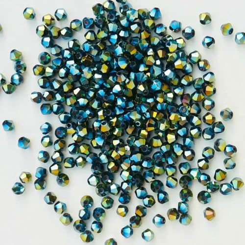 100 Stück 4,0 mm glänzende facettierte österreichische Kristallperlen, Doppelkegelperlen, lose Abstandsperlen für die Schmuckherstellung, DIY-Armband, Halskette, Anhänger-13 100 Stück 4,0 mm glänzende facettierte österreichische Kristallperlen, Doppelkegelperlen, lose Abstandsperlen für die Schmuckherstellung, DIY-Armband, Halskette, Anhänger-13 von BSGUZ