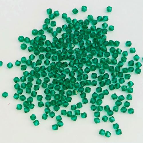 100 Stück 4,0 mm glänzende facettierte österreichische Kristallperlen, Doppelkegelperlen, lose Abstandsperlen für die Schmuckherstellung, DIY-Armband, Halskette, Anhänger-31 von BSGUZ