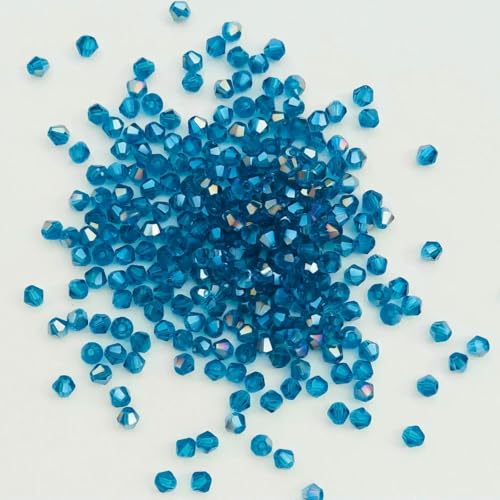 100 Stück 4,0 mm glänzende facettierte österreichische Kristallperlen, Doppelkegelperlen, lose Abstandsperlen für die Schmuckherstellung, DIY-Armband, Halskette, Anhänger-34 von BSGUZ