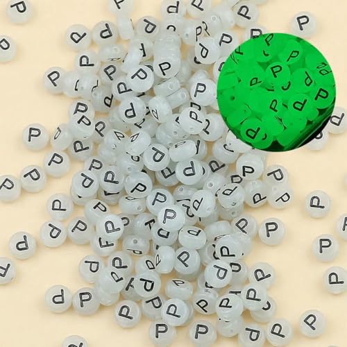 100 Stück 7 mm leuchtende 26-Buchstaben-Perlen, ovale Form, Acryl-Abstandshalterperlen für die Schmuckherstellung, DIY-Charms, Armbänder, Halsketten, Zubehör-P-6 mm, 100 Stück 100 Stück 7 mm leuchtende 26-Buchstaben-Perlen, ovale Form, Acryl-Abstandshalterperlen für die Schmuckherstellung, DIY-Charms, Armbänder, Halsketten, Zubehör-P-6 mm, 100 Stück von BSGUZ