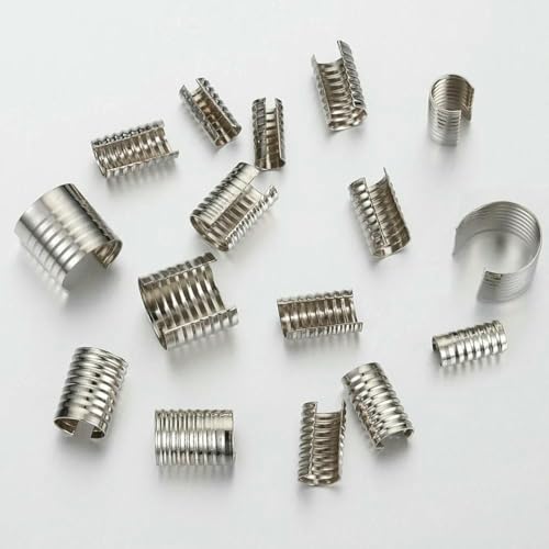 100 Stück Kordel-Schnur-Röhrchen-Crimp-Endkappen, Verschluss-Endseil-Clip für DIY-Schmuckherstellung, Flechtseil, Armband-Zubehör, Zubehör, Rhodiumfarbe, 5,5 x 11 mm 100 Stück Kordel-Schnur-Röhrchen-Crimp-Endkappen, Verschluss-Endseil-Clip für DIY-Schmuckherstellung, Flechtseil, Armband-Zubehör, Zubehör, Rhodiumfarbe, 5,5 x 11 mm von BSGUZ
