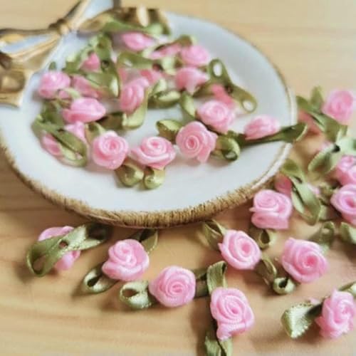 100 Stück Mini-Rosenblütenköpfe zum Aufnähen von Satin-Applikationen, handgefertigt, zum Selbernähen, Basteln für Hochzeitsdekoration, Zubehör, Hellrosa 100 Stück Mini-Rosenblütenköpfe zum Aufnähen von Satin-Applikationen, handgefertigt, zum Selbernähen, Basteln für Hochzeitsdekoration, Zubehör, Hellrosa von BSGUZ