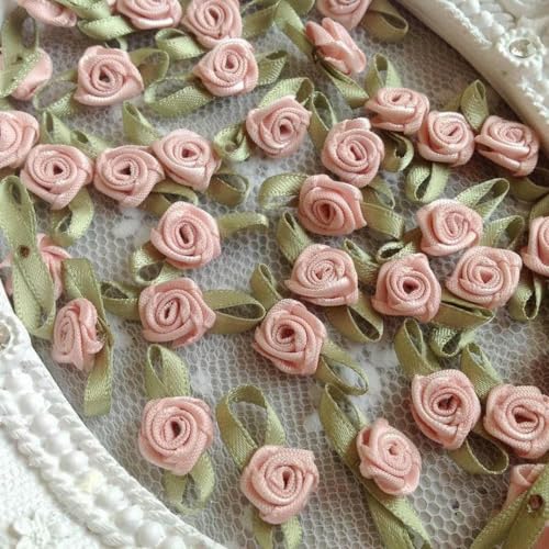 100 Stück Mini-Rosenblütenköpfe zum Basteln von Satin-Applikationen, handgefertigt, zum Nähen, Basteln für Hochzeitsdekoration, Zubehör, Rosa 100 Stück Mini-Rosenblütenköpfe zum Basteln von Satin-Applikationen, handgefertigt, zum Nähen, Basteln für Hochzeitsdekoration, Zubehör, Rosa von BSGUZ