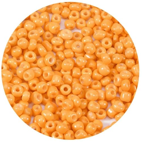 1000 Stück/Los 2–4,0 mm Glasperlen, runde Abstandshalter, lose Perlen für Heimwerker, Bastelmaterial, Ornamentherstellung, Kleidung, Charm-Zubehör, Orangegelb, Durchmesser 2 mm, 1000 Stück von BSGUZ