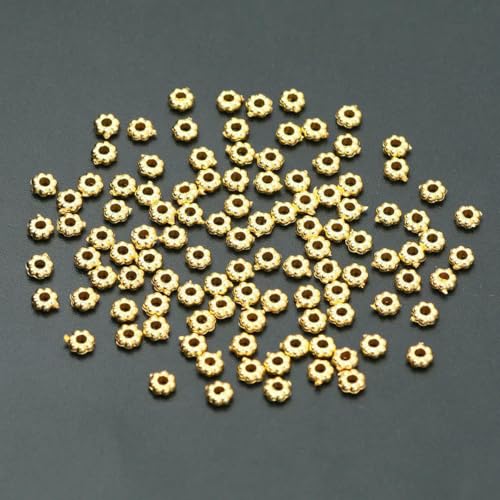 1000 Stück/Los 4,0 mm CCB Rocailles-Perlen, winzige lose Abstandsperlen für die Schmuckherstellung, DIY-Armband, Halskette, handgefertigte Befunde, Zubehör-Gold von BSGUZ