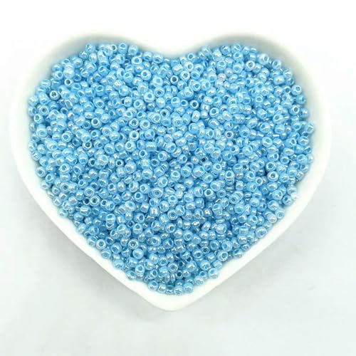 1000 Stück (15 g) 2 mm Effekt des Creme-Charms, tschechische Glasperlen, DIY-Armband, Halskette, Perlen für die Schmuckherstellung, Zubehör-05 von BSGUZ
