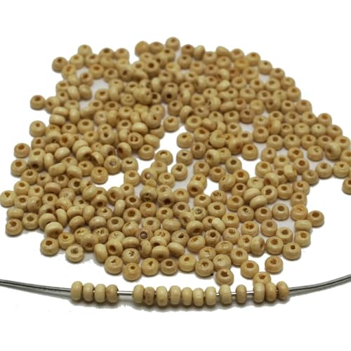 1000 Stück Mini 4,0 mm runde Holzperlen kleine Abstandsperlen aus Holz - natürliche Optik 1000 Stück Mini 4,0 mm runde Holzperlen kleine Abstandsperlen aus Holz - natürliche Optik von BSGUZ