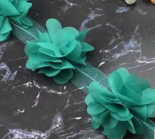 10Yd/Los 22 Farben 3D Chiffon Blumen Spitzenstoff, handgefertigte Blumen Brautsträuße Schuhe Blumen Corsage Hochzeitszubehör-Seegrün-10Yards 10Yd/Los 22 Farben 3D Chiffon Blumen Spitzenstoff, handgefertigte Blumen Brautsträuße Schuhe Blumen Corsage Hochzeitszubehör-Seegrün-10Yards von BSGUZ