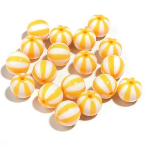 12–20 mm Acrylperlen mit großem Loch, bunte Streifen, runde lose Abstandsperlen für DIY-Armbänder, Halsketten, Schmuckzubehör, Gelb, 16 mm Loch, 3,0 mm, 20 Stück 12–20 mm Acrylperlen mit großem Loch, bunte Streifen, runde lose Abstandsperlen für DIY-Armbänder, Halsketten, Schmuckzubehör, Gelb, 16 mm Loch, 3,0 mm, 20 Stück von BSGUZ