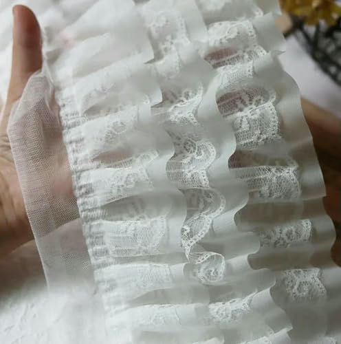 12 cm breiter, schwarzer, dreilagiger 3D-Plissee-Chiffon-Stoff mit bestickter Rüschenborte, DIY-Kleid, Bekleidung, Kragen, Nähdekor – M – 10 Stück – M 12 cm breiter, schwarzer, dreilagiger 3D-Plissee-Chiffon-Stoff mit bestickter Rüschenborte, DIY-Kleid, Bekleidung, Kragen, Nähdekor – M – 10 Stück – M von BSGUZ