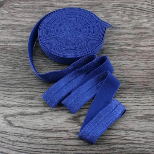 120 Yards/Los 5/8" (15 mm) 20 Farben Glänzendes, festes, umklappbares elastisches Band für elastische Stirnbänder, Haargummis, Haarschleifen, Königsblau, 1,5 cm breit von BSGUZ