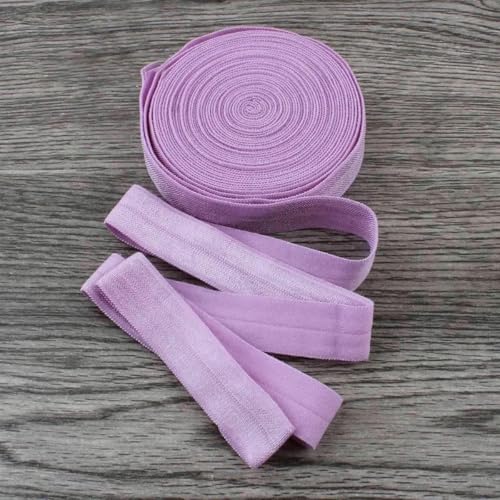 120 Yards/Los 5/8" (15 mm) 20 Farben Glänzendes, festes, umklappbares elastisches Band für elastische Stirnbänder, Haargummis, Haarschleifen, Lavendel, 1,5 cm breit von BSGUZ
