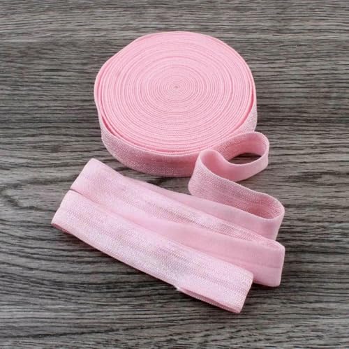 120 Yards/Los 5/8" (15 mm) 20 Farben Glänzendes, festes, umklappbares elastisches Band für elastische Stirnbänder, Haargummis, Haarschleifen, Rosa, 1,5 cm breit von BSGUZ