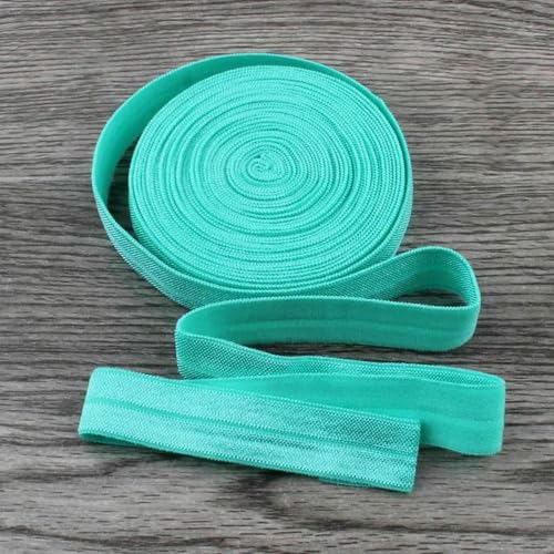 120 Yards/Los 5/8" (15 mm) 20 Farben Glänzendes, festes, umklappbares elastisches Band für elastische Stirnbänder, Haargummis, Haarschleifen, Türkis, 1,5 cm breit von BSGUZ
