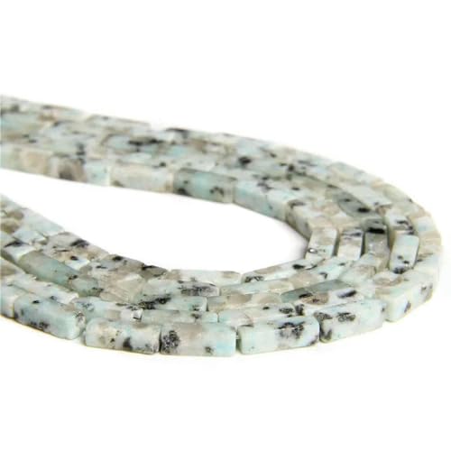 13 x 4,0 mm Naturstein-Röhrenperlen, Achate, Tigerauge, Imperial Spacer-Perlen, glatte, flache, rechteckige Röhrenperlen zur Schmuckherstellung, DIY-29. Heller Granit, 4 x 13,0 mm, ca von BSGUZ