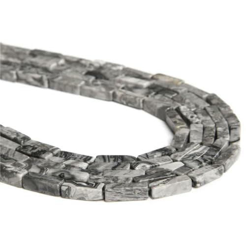 13 x 4,0 mm Naturstein-Röhrenperlen, Achate, Tigerauge, Imperial Spacer-Perlen, glatte, flache, rechteckige Röhrenperlen zur Schmuckherstellung, DIY-36.Kartenstein, 4 x 13,0 mm, ca. 2 von BSGUZ